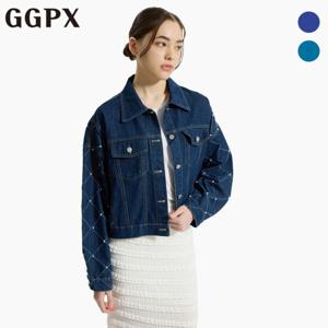 GGPX  다이아 스티치 진주 데님 자켓 (GP2JK036F)