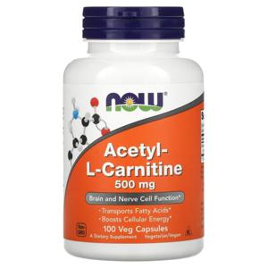 나우 푸드, 아세틸-L-카르니틴, 500 mg, 100 베지 캡슐