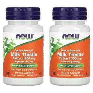 미국직구 NOW Foods 나우푸드 더블스트랭 밀크시슬 300mg 실리마린 240mg 50정 2개 Milk Thistle
