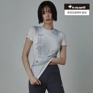 [르꼬끄공식] 여성 메쉬 레이어드 슬림핏 반팔 티셔츠 (QQ212ORS41)
