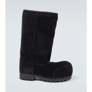 발렌시아가 Alaska Fur High 스웨이드 부츠 P00955186