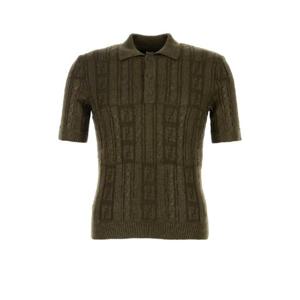 FENDI Army green wool polo shirt FZC162ASGO F0GZ4