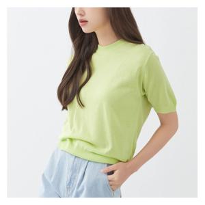 [미쏘]라운드 반팔 베이직 스웨터 (MIWKAC540T-T)