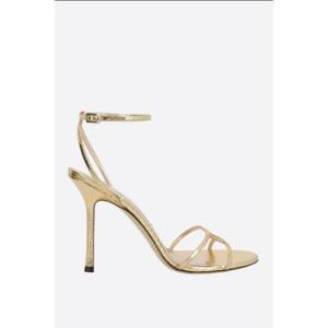 JIMMY CHOO 1998 Leo sandals in laminated leather 1998LEO100WAPGOLD