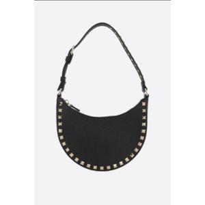 VALENTINO GARAVANI Rockstud mini hobo bag in grainy leather 7W2P0AI7VSH0NO