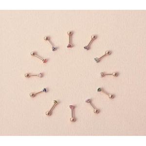 [로이드] 탄생석 3mm 14k 골드 피어싱 LPFC1023G
