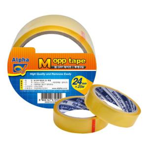 [알파] OPP테이프 24mm*25M(1팩2입)