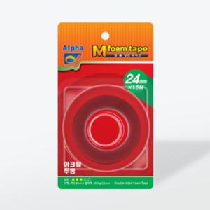 [M시리즈] 폼양면테이프 투명 24mm*1.5M(아크릴폼/0.8T)(낱개)