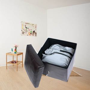 가죽스툴 대형 38cm X 38cm 브라운 인테리어 공간의자 수납박스