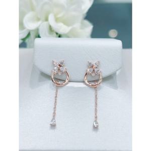로이드 크리스마스 캐롤 스톤 드롭 14K 귀걸이 LPSJ2056G