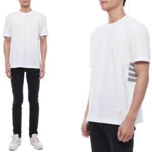 [톰브라운] 24SS 남성 사선 스트라이프 반팔티셔츠 (MJS123A 00050 100 24S)