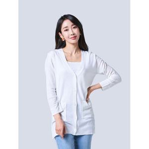 [샤트렌]화이트 브이넥 9부 가디건 HCBMSW801