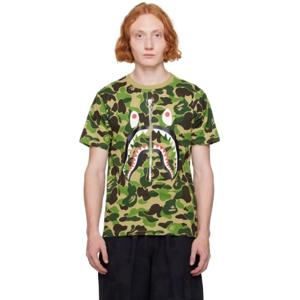 BAPE 티셔츠 그린 ABC 카모 샤크 티셔츠 241546M213253
