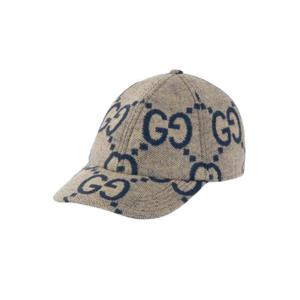 구찌 점보 GG 울 베이스볼 햇 베이지 블루 771213-4HA7B-9268