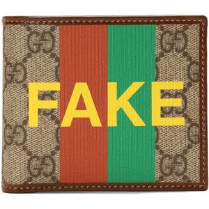 25 SS 구찌 FAKE NOT 페이크 낫 슈프림 프린트 코팅 캔버스 비폴드 월렛 636166 2GCAG 8
