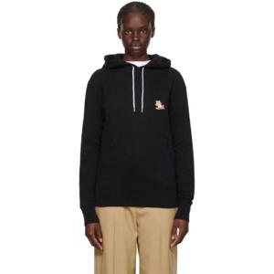 Maison Kitsune 후드 블랙 칠랙스 폭스 패치 후디 232389F097012
