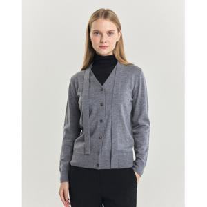 헤지스 여성 24FW 워셔블 타이장식 가디건 그레이 HSSW4DP71G2