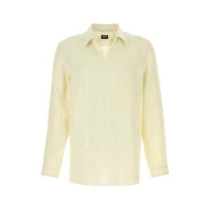ZEGNA Pastel yellow linen polo shirt RUFX30A9SRF12 G01G
