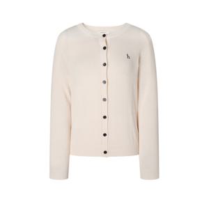 헤지스 여성 25FW 아이보리 멜란지 면혼방 가디건 HSSW5C601IV