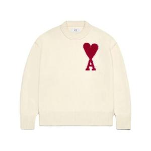 AMI Paris 아미 드 꾀흐 인타르시아 니트 울 스웨터 H25BFUKS006018