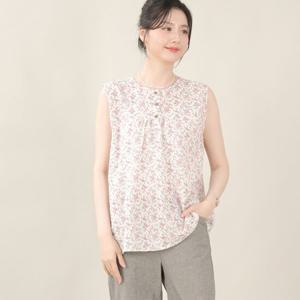 애비뉴투지 엄마옷 얇은 아사면 플라워 여름 민소매 나시 블라우스 B06563