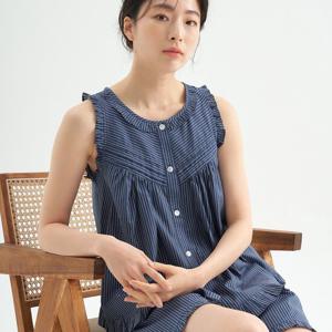 [메이플라워]네이비ST 나시 순면 여성 빅사이즈 잠옷 세트