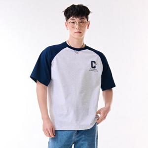 [체이스컬트]공용 라글란 배색 반팔 티셔츠-DBRU5842D0E