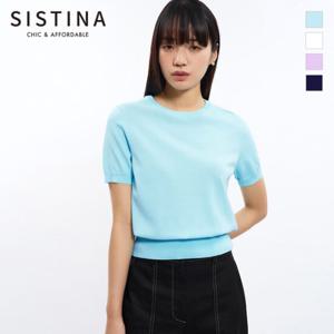 [SISTINA] 인기 데일리 라운드넥 반팔 니트_ASKPOO21020