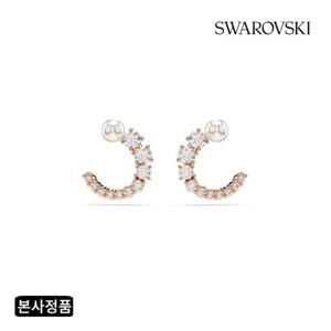 [스와로브스키/본사정품] Matrix 로즈골드 후프 귀걸이 5692264