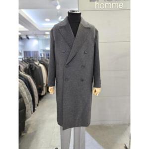 바쏘옴므 세이브존03 바쏘옴므 24 F/W 차콜그레이 울  블렌드 세미오버 더블코트 WSAGY4CD31ACHA