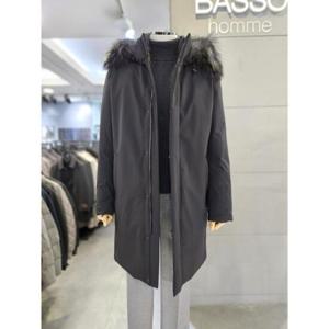바쏘옴므 세이브존03 바쏘옴므 24F/W 블랙 후드 폭스FUR 트리밍 구스 롱 점퍼 WSAGY4UB69ABKA