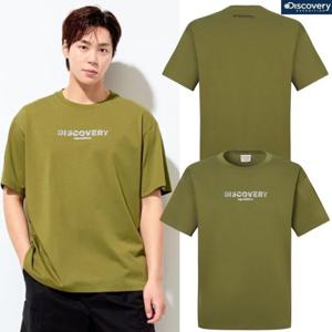 [디스커버리] 25년 여름 공용 반팔티 오버핏 센터로고 티셔츠 DXRS7D053 OLS