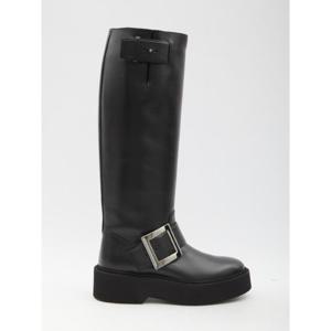 ROGER VIVIER Viv Rangers 하이 바이커 부츠 RVW74038990B999
