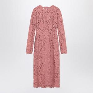 DOLCE&GABBANA Pink lace tube longuette dress F6M0DTHLM7L/Q_DOLCE-F0473