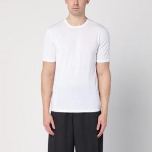 ROBERTO COLLINA White ribbed cotton T-shirt RB10121RB10/Q_ROBER-01