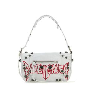 BALENCIAGA 화이트 가죽 Le Cagole XS DIY 메탈 크로스바디 백 7190822AAXD 9005