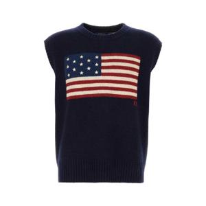 POLO RALPH LAUREN Navy blue wool blend vest 710970293 001