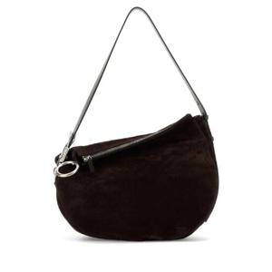 BURBERRY 초콜릿 스웨이드 미디엄 나이트 숄더백 8092710 A1276