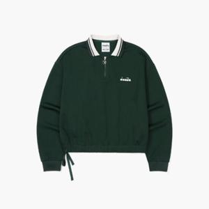 디아도라긴팔티 KQJ D3322TFS04GNS 몬텔로 카라 크롭 맨투맨 우먼 GREEN