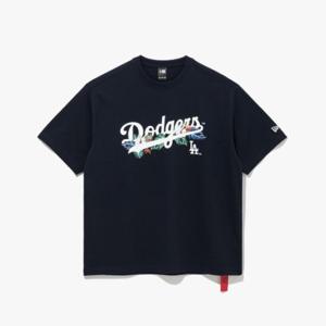 M 뉴에라반팔티 CQK 14679826 MLB LA 다저스 플라워 스크립트 티셔츠 이브닝 블루