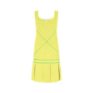 BOTTEGA VENETA 그린 스티치 장식 비스코스 니트 원피스 556855