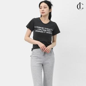 엘케이트 여자 레터링티 크롭 반팔 라운드넥 여름 반팔티 LTM006