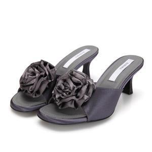 [바바라]바바라 패브릭 코사지 오픈 여성 플랫 샌들 6cm_BBH401