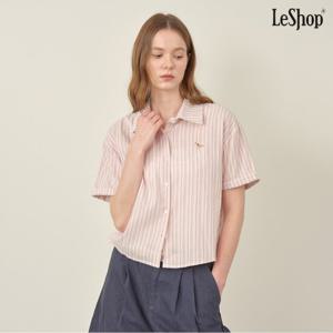 [르샵]소매 롤업  자수 반팔 셔츠 (DP2BA035A)