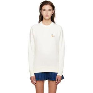 25 SS Maison Kitsune 여성 오프 화이트 칠랙스 폭스 스웨트셔츠 222389F098039