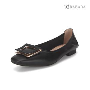 [바바라]바바라 양가죽 사각장식 몰드 플랫 1.5cm_BBE144BK