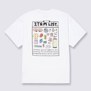 반스 VN000QF4WHT 아티스트 컬렉션 Vans X Riroo 아이템 리스트 반소매 티셔츠 여름 오버핏 오버사이즈