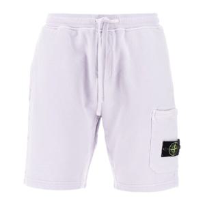 스톤아일랜드 화이트 드로스트링 웨이스트 쇼츠 K1S156200012 S