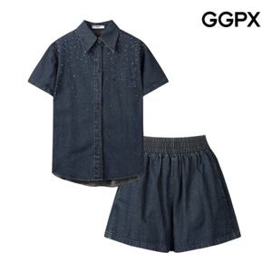 [GGPX] 샤이닝 데님 셔츠 셋업 (GP6ST001F)