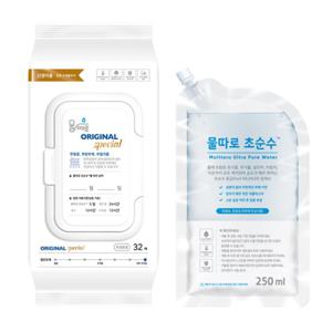 물따로 생분해 신생아물티슈 오리지날 스페셜(32매/12set